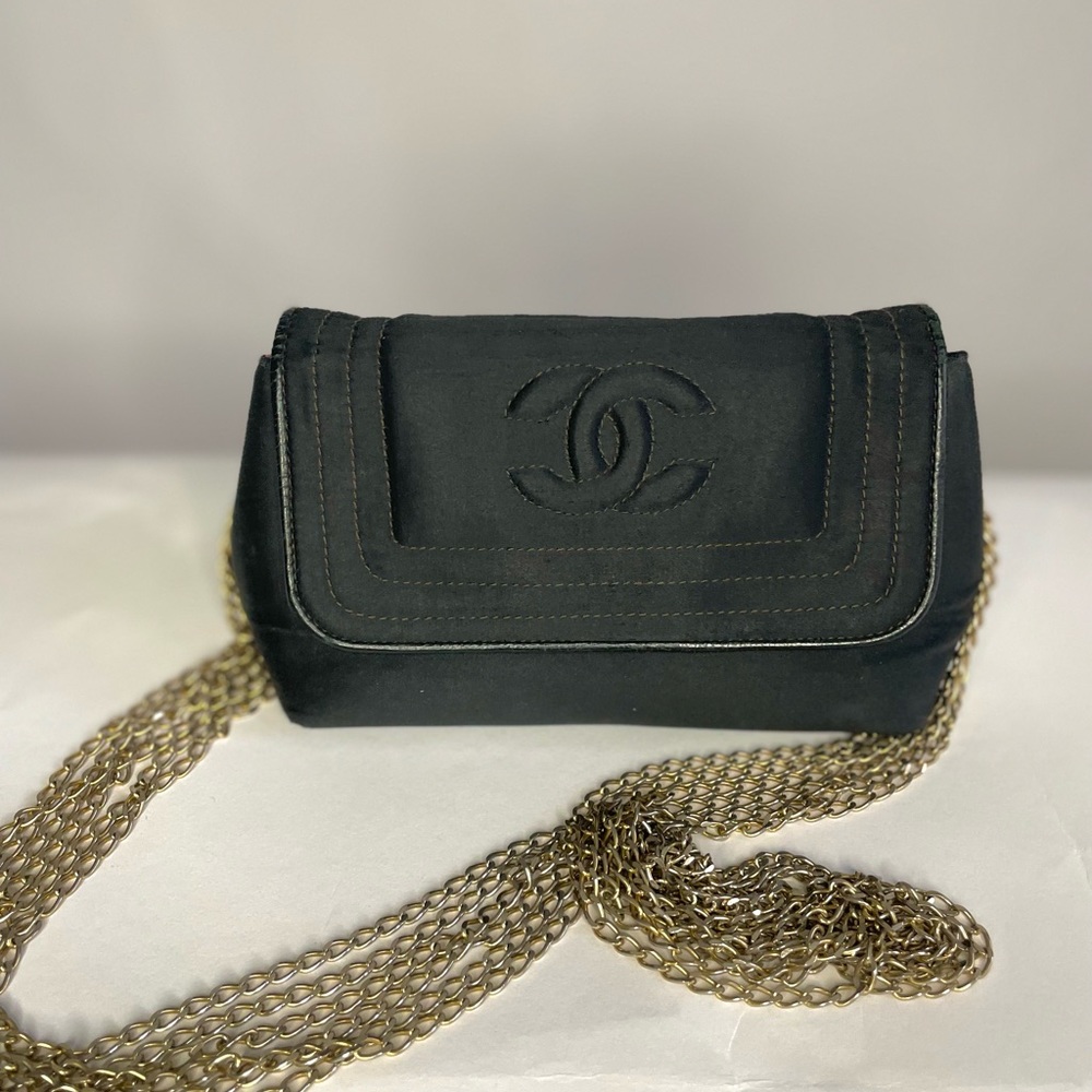 Chanel Black Satin Evening Bag🖤